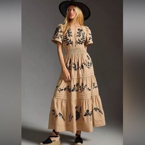 Anthropologie The Somerset Maxi Dress: Embroidered Edition